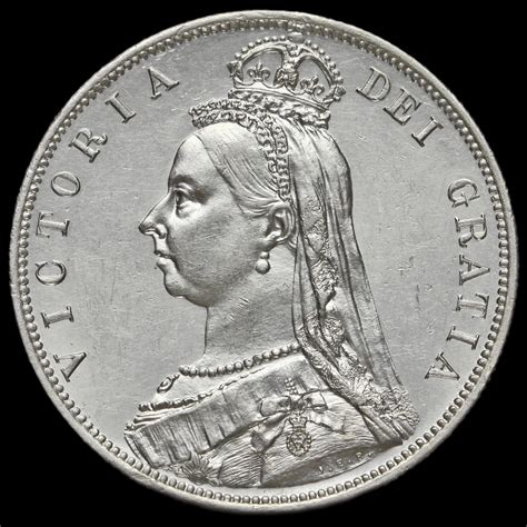 1887 Queen Victoria Jubilee Head Silver Half Crown Ef Queen Victoria