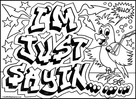 Swag Graffiti Coloring Pages At Getdrawings Free Download