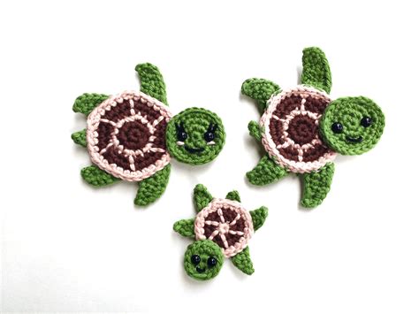 Crochet Turtle Appliques Free And Easy Patterns