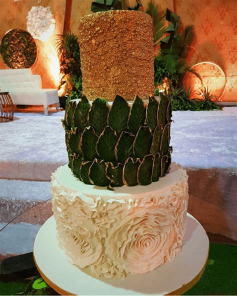 Clipkulture 3 Tier Traditional Wedding Leaf Cake