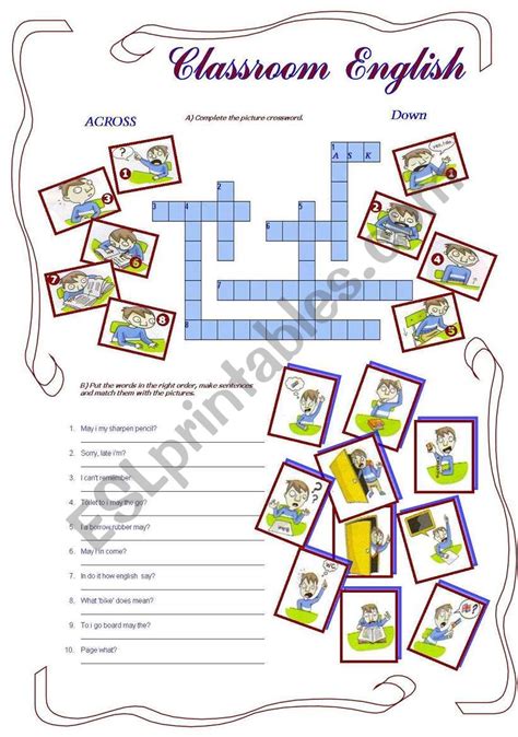 Classroom English ESL Worksheet By Vanda51