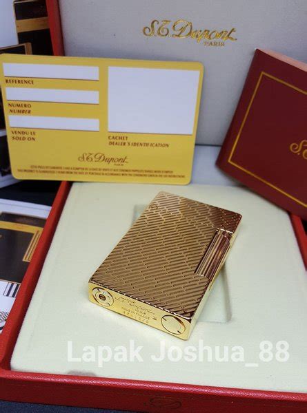 Jual Korek Api Mewah St Dupont Paris Motif Corak Gold Premium Mewah