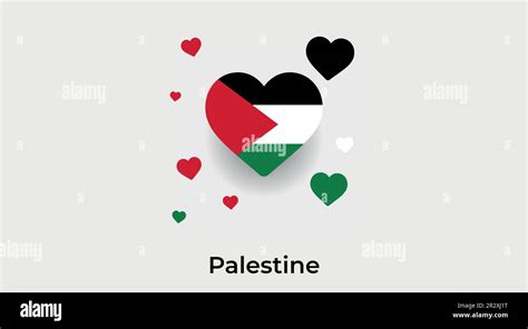 Palestine country heart. Love Palestine national flag vector ...