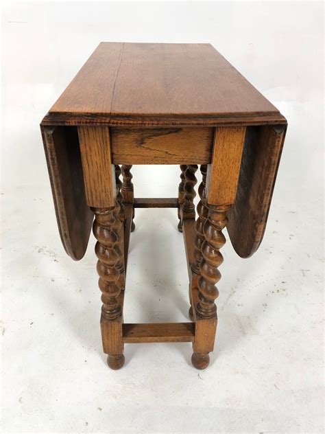 Antique Oak Barley Twist Gateleg Table Drop Leaf Table Etsy