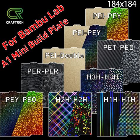 For Bambu Lab A1 Mini Build Plate Double Sided H1H PEY PEO PET PEI Bed