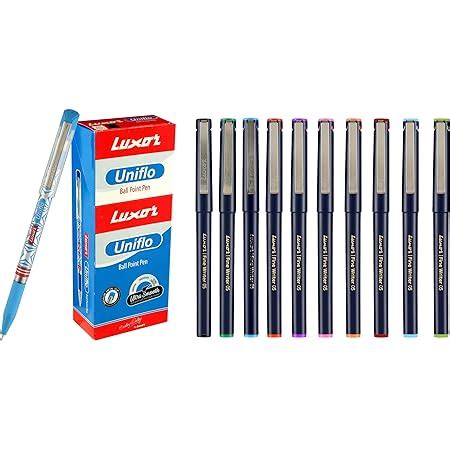 Luxor UNIFLO Ball Pen Blue 20 S Box Finewriter Assorted Color Pack