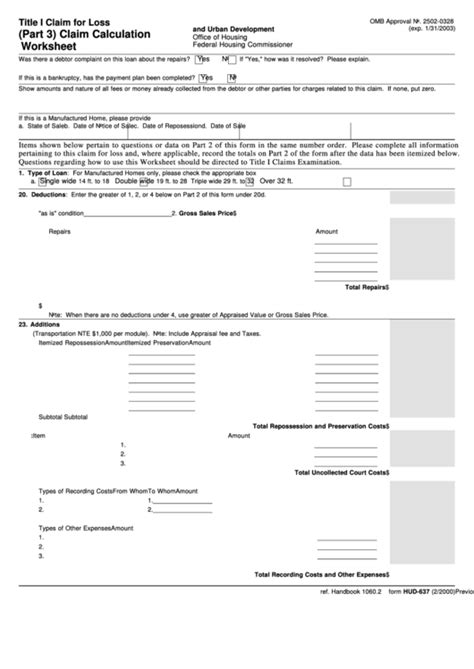 Hud Rental Calculation Worksheet