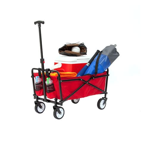 Seina Compact Folding Outdoor Utility Cart, Red | Camping World