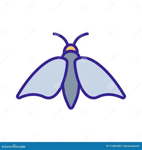 Moth Icon Vector Isolated Contour Symbol Illustration Stock Vector