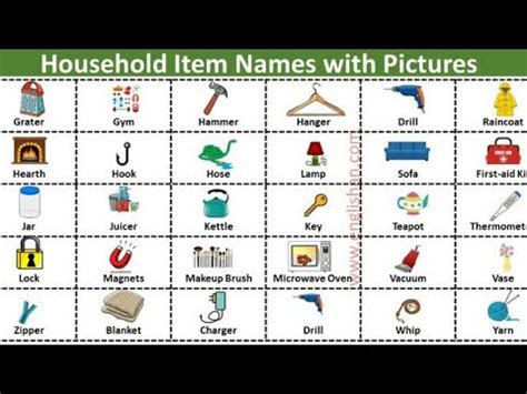 150 Household Items In English And Hindi With Pdf Household Item