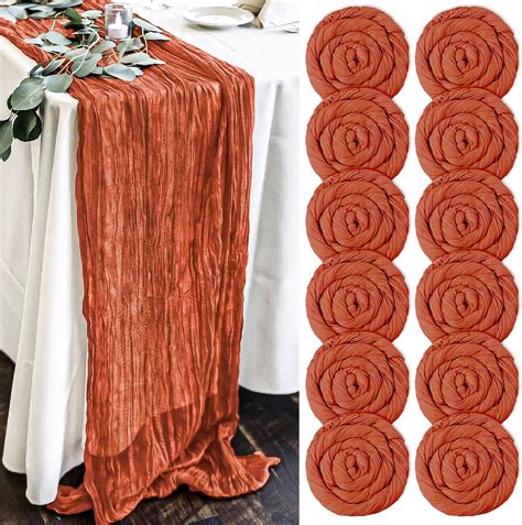 Amazon 12Packs Terracotta Cheesecloth Table Runner 10FT Gauze