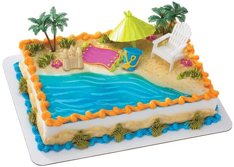 Buy DecoSet Beach Chair And Umbrella Tropical Beach Cake Decoration 6