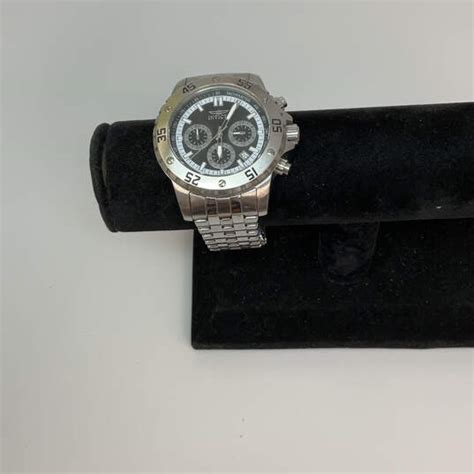 Buy the Designer Invicta Silver-Tone Chronograph Round Dial Analog ...