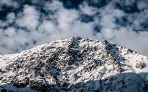 Wallpaper Mountain Peak Snow Clouds Sky Italy Hd Picture Image