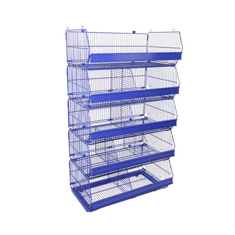 5 Basket Stackable Movable Wire Dump Bins Buy 5 Basket Stackable