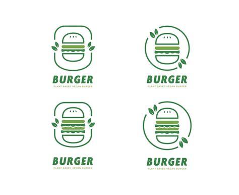 Icono De Logotipo Simple De Hamburguesa Vegana A Base De Plantas Con