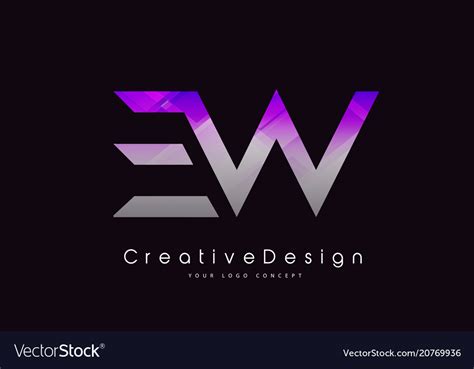 Ew letter logo design purple texture creative Vector Image