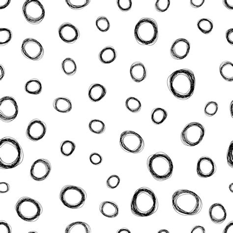 Seamless Pattern With Black Sketch Hand Drawn Pencil Scribble Ellipse