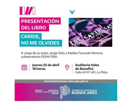 Presentación del libro Caride no me olvides Provincia de Buenos Aires