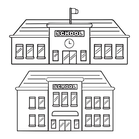 School Building icon in outline. 26620482 Vector Art at Vecteezy