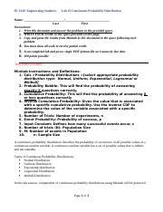 IE 3320 Spring 2021 Lab 3 Continuous Distributions BLANK Walters R0