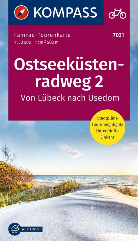 KOMPASS Fahrrad Tourenkarte Ostseeküstenradweg 2 1 50 000 von