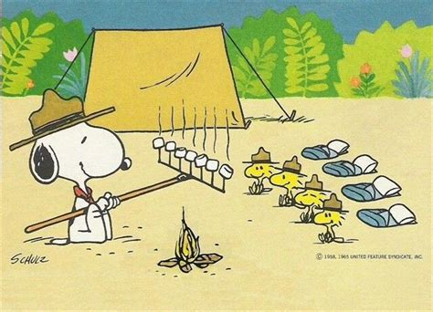 Vintage Snoopy Camping Cartoon By Schulz 1958 1965 United Feature