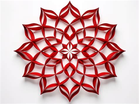 Premium Photo Red Geometric Structures Design White Background Ai