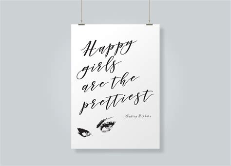 Happy Girls Are The Prettiest Audrey Hepburn Printable Etsy