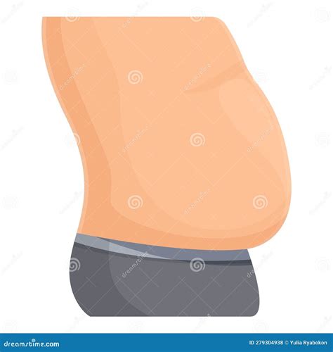 Big Belly Icon Cartoon Vector Fat Abdomen Stock Vector Illustration