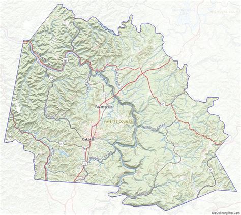 Map of Fayette County, West Virginia - Thong Thai Real