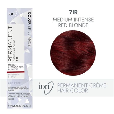 Ion 7ir Medium Intense Red Blonde Permanent Creme Hair Color By Color Brilliance Permanent