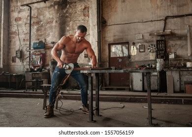 Fit Muscled Half Naked Man Work Stock Photo Shutterstock