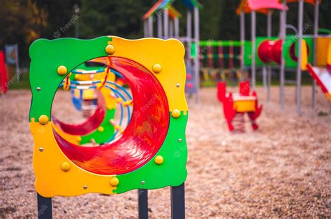 Premium Photo Colorful Playground On Yard In The Park Colorful