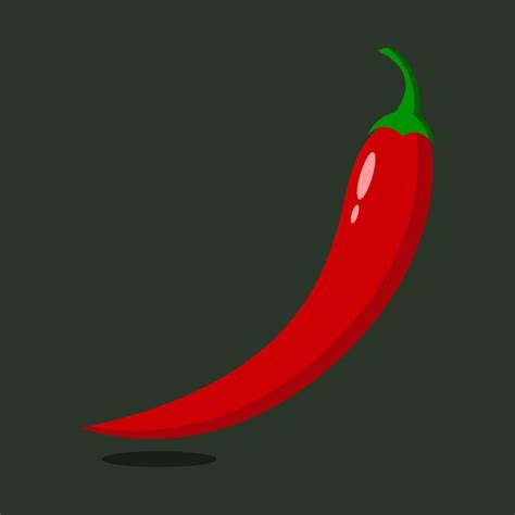 Red Hot Natural Pepper Isolated Image With Shadow Vector Illustration Vector Art At