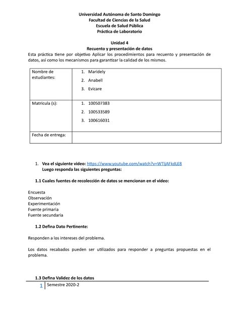 SAP 209 Practica unidad 4 Universidad Autónoma de Santo Domingo