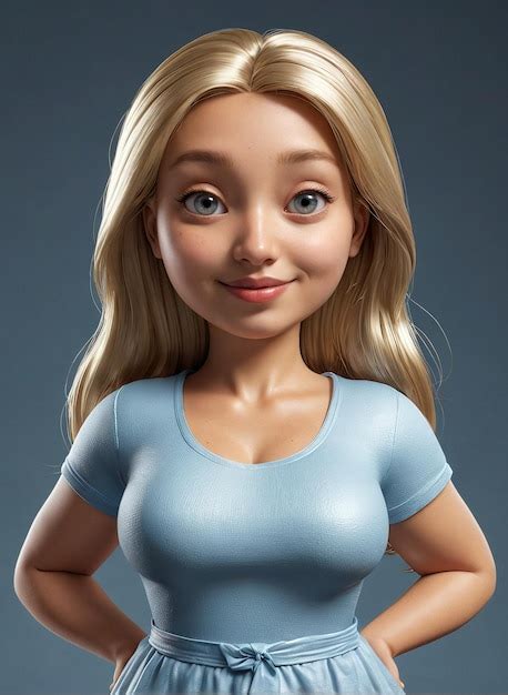 Premium Photo A Cartoon Character In A Blue Dress