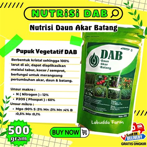 Jual Nutrisi Dab Gr Pupuk Daun Akar Batang Pupuk Vegetatif Dab