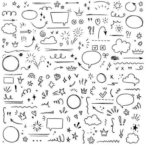 vector hand drawn sketch elements svgepspdf   elements