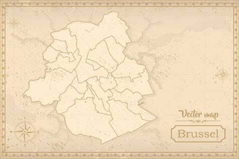 Premium Vector Map Of Brussels In The Old Style Brown Graphics In