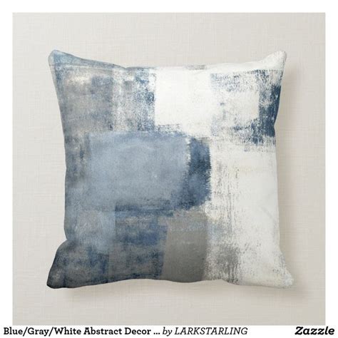 Bluegraywhite Abstract Decor Pillow Zazzle Decorative Pillows Abstract Decor Decorative