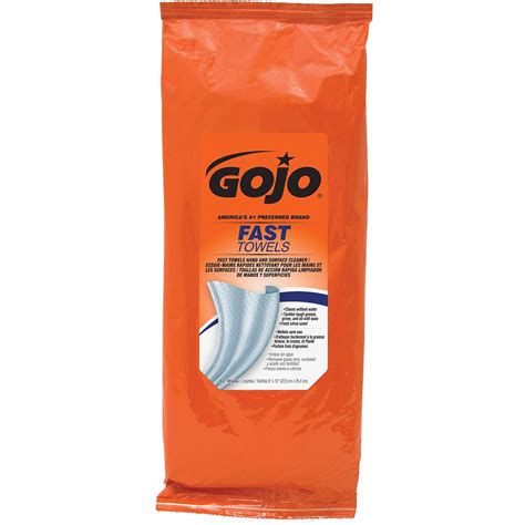 Gojo Fast Towels Hand Cleaning Towels Resealable Packet Orange Scent 60 Wipes 6 Carton 6285