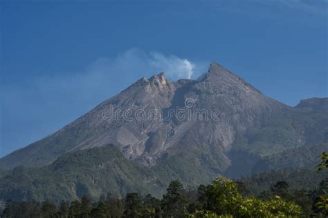 Mount Merapi, Indonesia Volcano Landscape View Stock Image - Image of ...