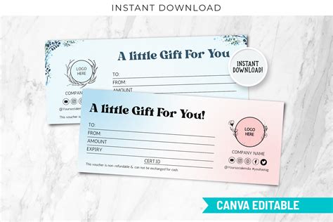 Editable Gift Certificate Template Graphic by SnapyBiz · Creative Fabrica