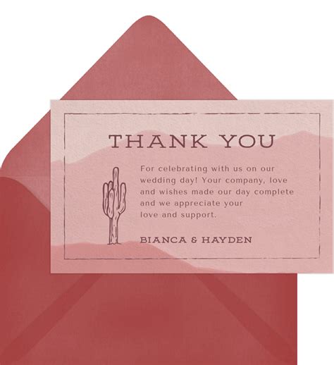 Painted Desert Landscape Thank You Notes In Pink Greenvelope