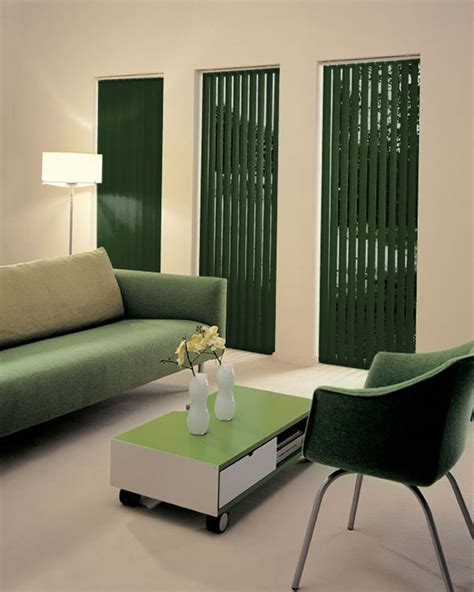 Plain Dark Green Vertical Blinds