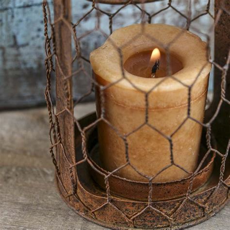 Rusty Chicken Wire Candle Holder Candles And Accessories Primitive