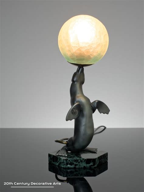 Louis Carvin Art Deco Sea Lion Lamp