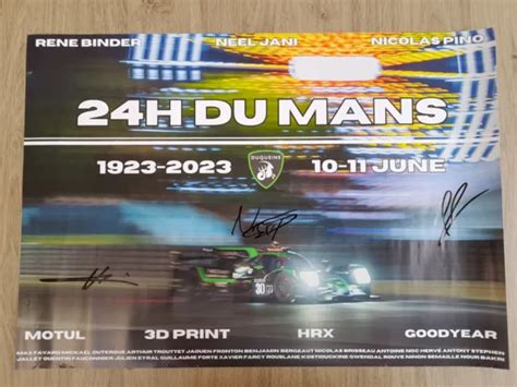 Affiche Poster Dedicacee 24 H Du Mans 2023 Duqueine Team N°30