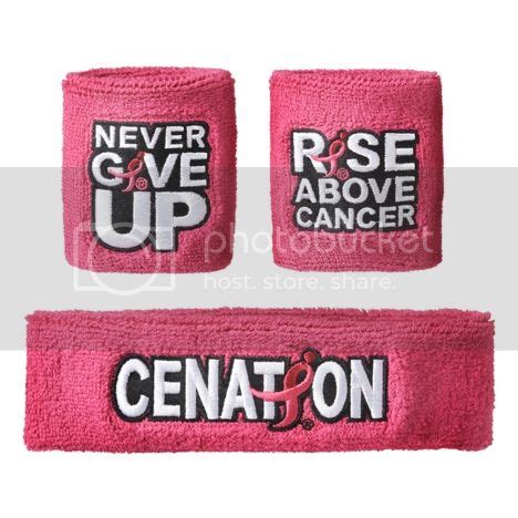 JOHN CENA Pink Rise Above Cancer Headband Wristbands Set WWE | eBay